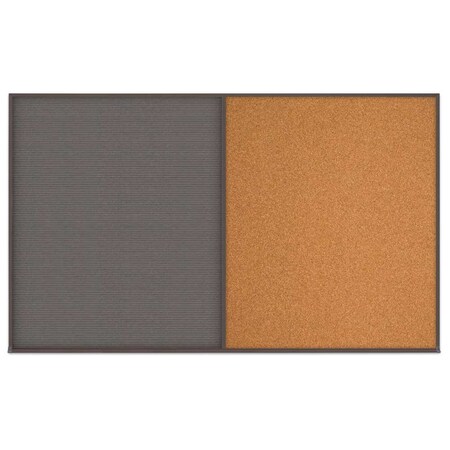 United Visual Products Double Door Radius Corkboard, 42"x32", Sat, UV70025RC-SATIN-ULTMAR UV70025RC-SATIN-ULTMAR